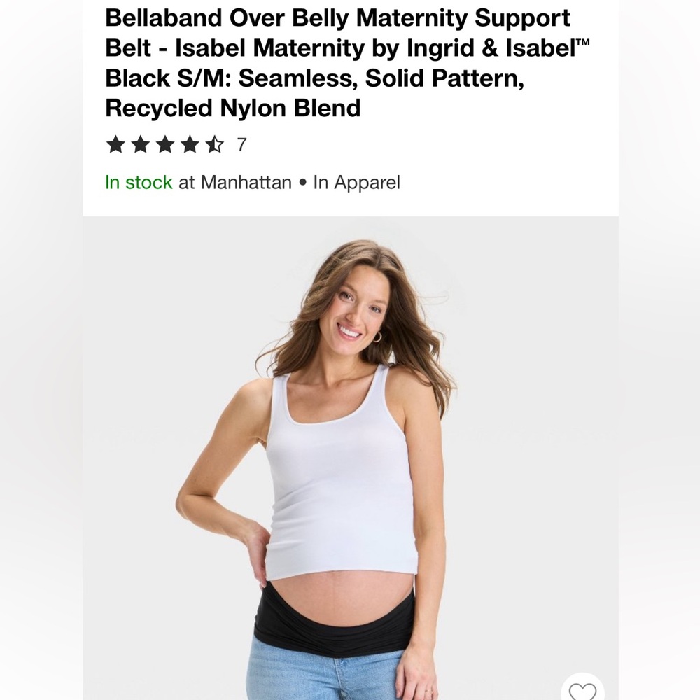 Isabel Maternity Black Belly Band